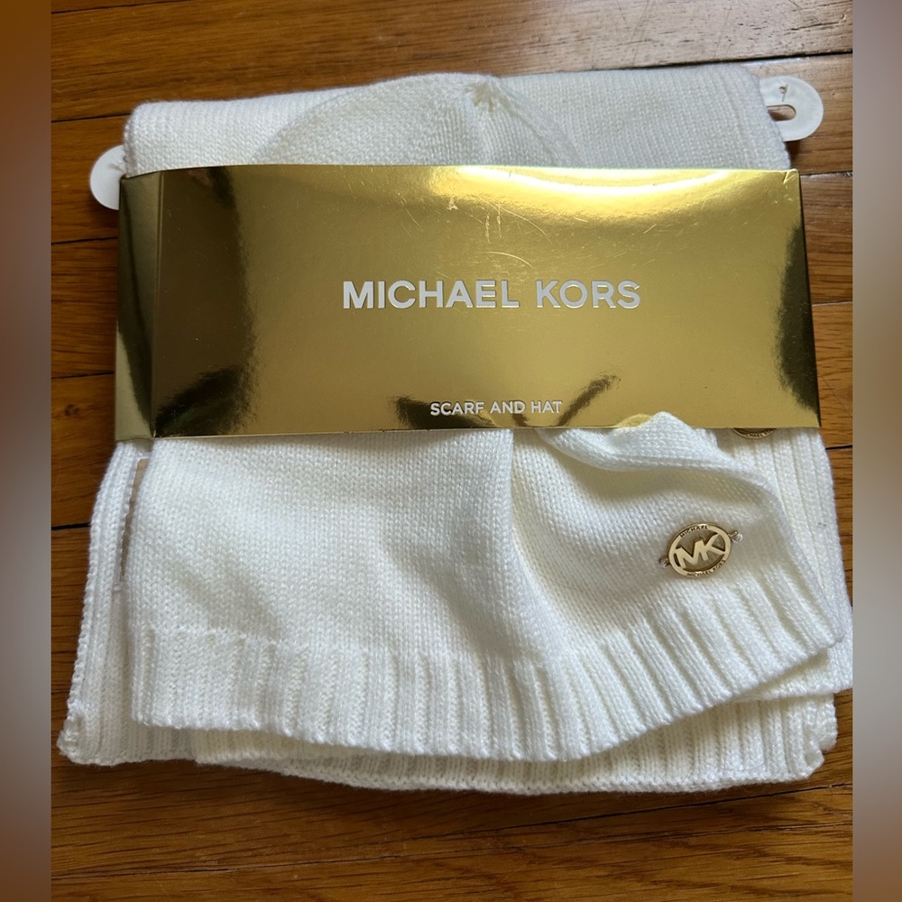 Brand New Michael Kors Hat & Scarf Set. $98 Value. Never Worn. Still in package!